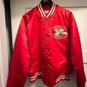 Cincinnati Reds Red Satin Bomber Jacket